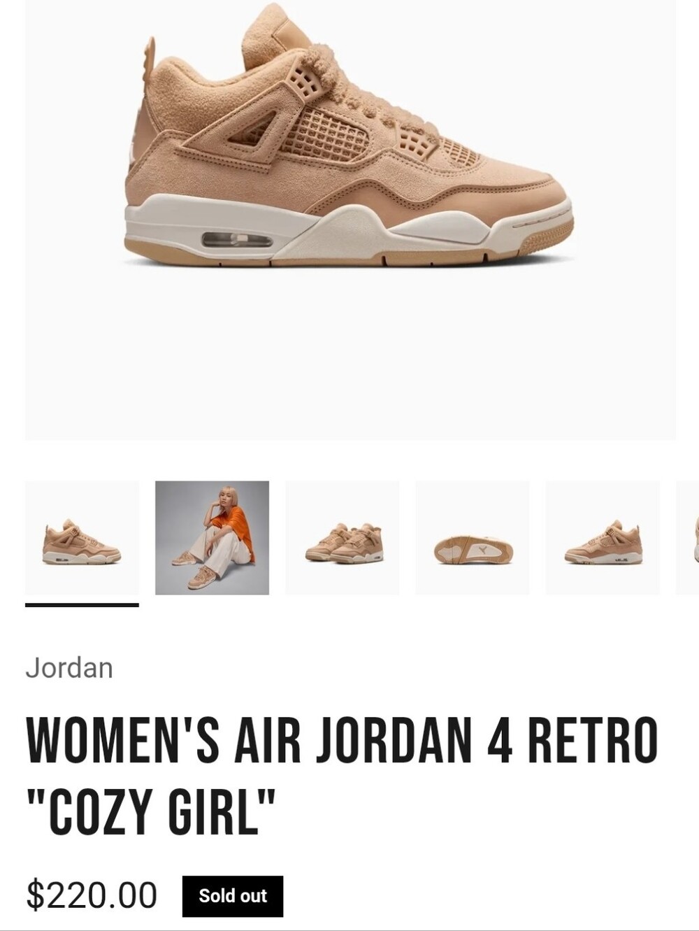 Jordan Women's Air Jordan 4 Retro Cozy Girl - Tan